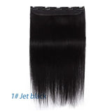 10"-24" Clip In One Piece 100% Real Human Hair Extension 1p/w 5 clips Non-Remy Piece Straight Indian Hair 40g-60g - Beauty Fleet
