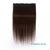 10"-24" Clip In One Piece 100% Real Human Hair Extension 1p/w 5 clips Non-Remy Piece Straight Indian Hair 40g-60g - Beauty Fleet