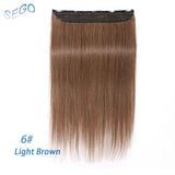 10"-24" Clip In One Piece 100% Real Human Hair Extension 1p/w 5 clips Non-Remy Piece Straight Indian Hair 40g-60g - Beauty Fleet