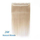 10"-24" Clip In One Piece 100% Real Human Hair Extension 1p/w 5 clips Non-Remy Piece Straight Indian Hair 40g-60g - Beauty Fleet