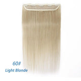 10"-24" Clip In One Piece 100% Real Human Hair Extension 1p/w 5 clips Non-Remy Piece Straight Indian Hair 40g-60g - Beauty Fleet