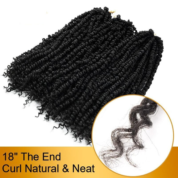 Pre Twisted Passion Twist Hair 6 packs Fluffy Twists Pre Stretched 12'' 18