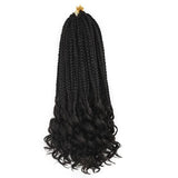 14 18 24 Inch Crochet Hair Box Braids Curly Ends Ombre Synthetic Hair 22 Strands - Beauty Fleet