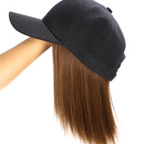 Synthetic Wig Hat Baseball Cap With Short Straight Bob Wig Heat Resistant Fiber - Beauty Fleet