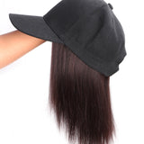 Synthetic Wig Hat Baseball Cap With Short Straight Bob Wig Heat Resistant Fiber - Beauty Fleet