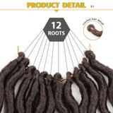 6 packs 12'' Goddess Faux Locs Curly Ends Short Wavy Synthetic Hair Extensions Crochet Braids 12 Strand/Pack - Beauty Fleet