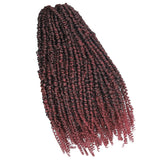 Passion Twist Pre-looped Fluffy Crochet Braid Hair Ombre Synthetic Braiding Hair Extensions 3D Cubic Twist Crochet Hair 8 Packs - Beauty Fleet