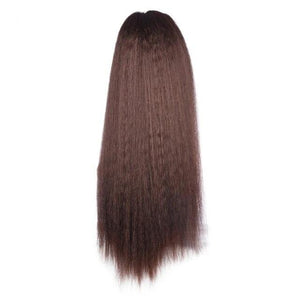 Heat Resistant Synthetic 24" Kinky Straight Hair With Two Plastic Combs Drawstring Ponytail Extensions - Beauty Fleet