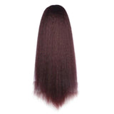 Heat Resistant Synthetic 24" Kinky Straight Hair With Two Plastic Combs Drawstring Ponytail Extensions - Beauty Fleet