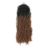 18inch Goddess Faux Loc Crochet Hair Synthetic Soft Messy Boho Ombre Braiding Hair Extension Natural Look Nu Locs - Beauty Fleet