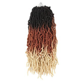 18inch Goddess Faux Loc Crochet Hair Synthetic Soft Messy Boho Ombre Braiding Hair Extension Natural Look Nu Locs - Beauty Fleet