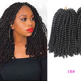 Ombre Spring Twist Hair 8Inch Fluffy Crochet Braids Synthetic Hair Extensions Braids Kinky Curly Twists 30strands/pc Black Brown - Beauty Fleet