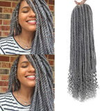 Senegalese Twisted Crochet Hair Wavy Ends Hair Braids Synthetic Hair Extension Small Mambo Twist - Beauty Fleet