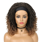 Headband Wigs Synthetic Goddess Faux Nu Locs Curly Wig