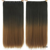 24 Inches Straight Women Clip in Extensions High Temperature Synthetic Hair - Beauty Fleet