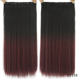 24 Inches Straight Women Clip in Extensions High Temperature Synthetic Hair - Beauty Fleet
