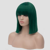 Short Bob Synthetic Wigs High Temperature Fiber with Fringe/bangs and Rose Net - Beauty Fleet