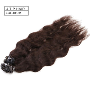 Machine Made Remy Human Fusion Hair U Nail Tip Pre Bonded Keratin Human Hair 20" - Beauty Fleet