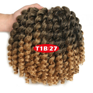 Jamaican Bounce Crochet Braids Synthetic Braiding Curly Twist Hair Extensions 8Inch Blonde Hair - Beauty Fleet