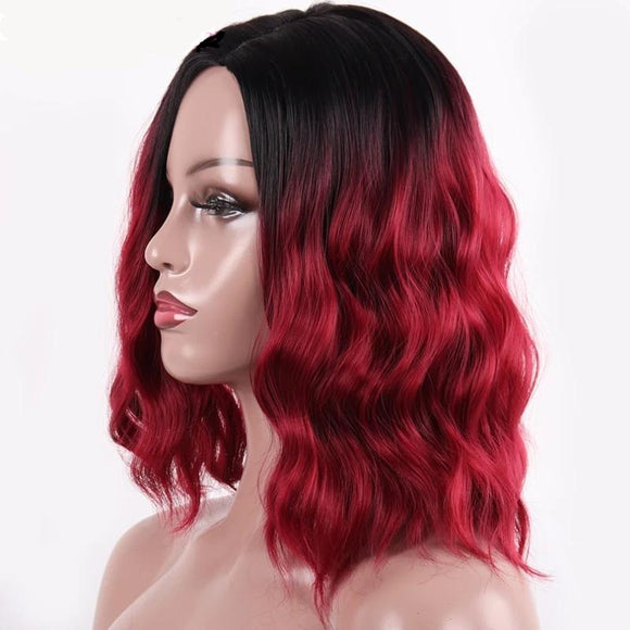 Kinky Curly Wigs Red Synthetic Wig Hair High Temperature Fiber - Beauty Fleet