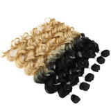 Curly Ombre Hair Bundles  Bundles Synthetic Hair Curly Weave Curly Hair 6 Pcs 24"-28" Blonde Brown Hair Extension Bundles - Beauty Fleet