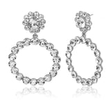 Trendy Crystal Round Pendant Drop Earrings For Women Fashion Pearl Charm Statement Jewelry Wedding Earrings - Beauty Fleet