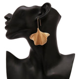 Gold Silver Unique Ginkgo Biloba Plant Leaf  Drop Earring For Women Statement Simple Geometric Earrings Party Jewelry - Beauty Fleet