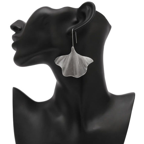 Gold Silver Unique Ginkgo Biloba Plant Leaf  Drop Earring For Women Statement Simple Geometric Earrings Party Jewelry - Beauty Fleet