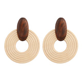 Wood Drop Earrings For Women Statement Bohemia Geometric Earrings Fashion Jewelry - Beauty Fleet