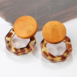 Wood Drop Earrings For Women Statement Bohemia Geometric Earrings Fashion Jewelry - Beauty Fleet