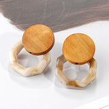 Wood Drop Earrings For Women Statement Bohemia Geometric Earrings Fashion Jewelry - Beauty Fleet