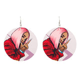 Vintage Painted 18 Style Africa Wooden Drop Earrings For Women Statement Round African Ethnic Fashion Jewelry - Beauty Fleet