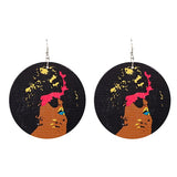 Vintage Painted 18 Style Africa Wooden Drop Earrings For Women Statement Round African Ethnic Fashion Jewelry - Beauty Fleet