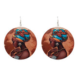 Vintage Painted 18 Style Africa Wooden Drop Earrings For Women Statement Round African Ethnic Fashion Jewelry - Beauty Fleet