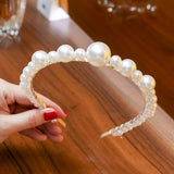 Levao 3cm Big Pearls Headband Women Wedding Bridal Hair Accessories Hairband Hair Hoop Girls Headwear Wedding Pearl Jewelry - Beauty Fleet